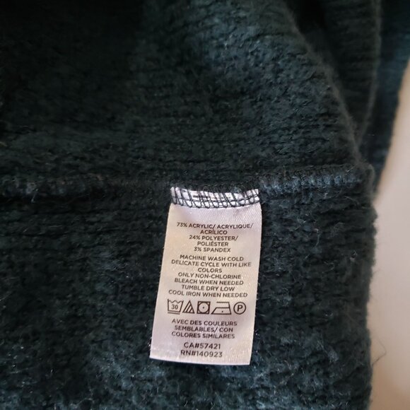 Loft Womens Teal Textured Knit Hoodie Sweater Size M Fall Layering Outdoor - Picture 5 of 5